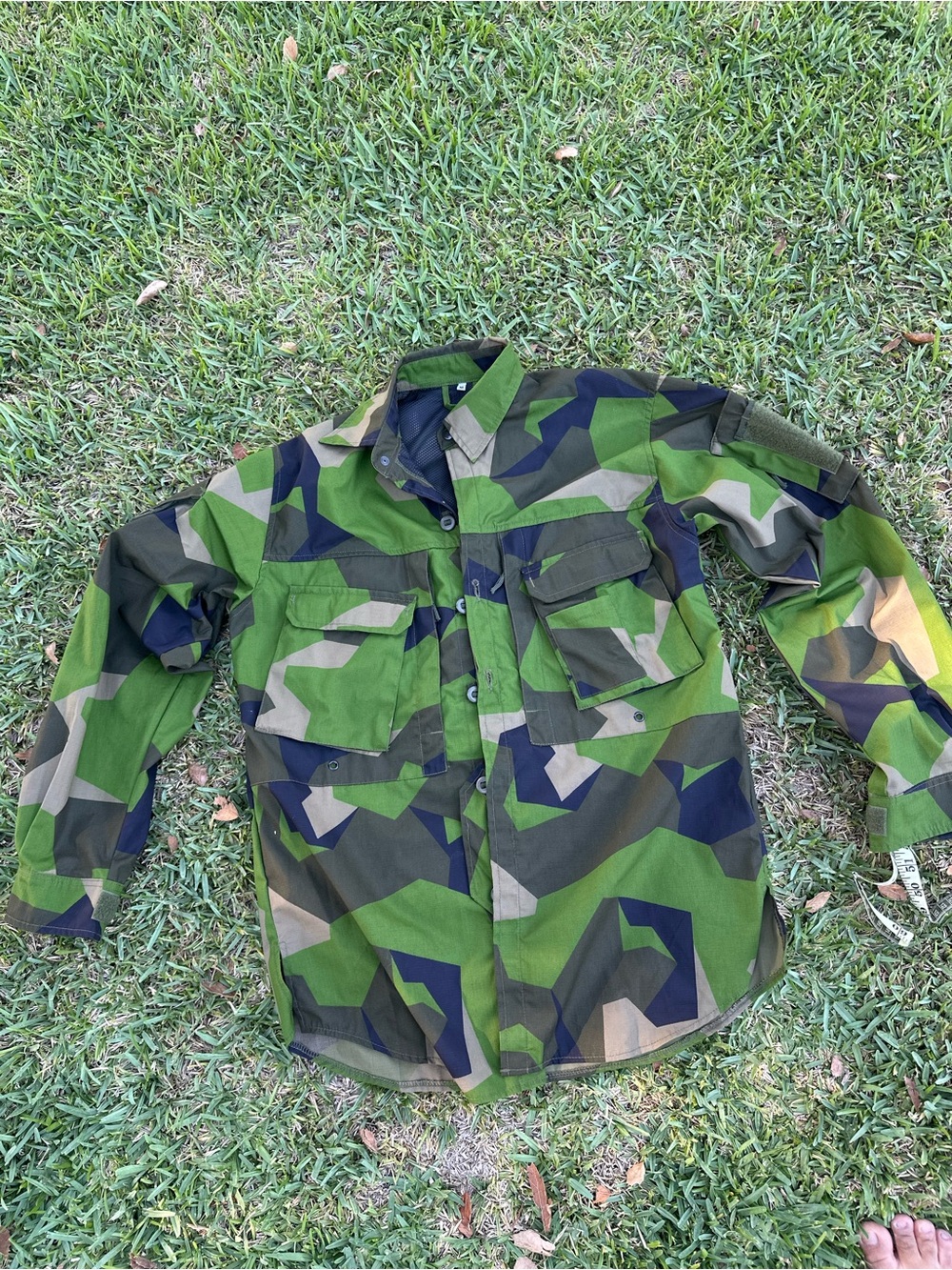 Men Camo Utility Jacket - Green Camouflage
